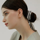 Black Square Resin Mini Hoop Earrings