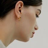Black Square Resin Mini Hoop Earrings