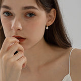 Curved Hook Pearl Drop Earrings
