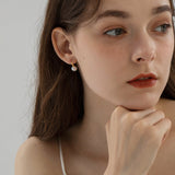 Curved Hook Pearl Drop Earrings