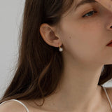 Curved Hook Pearl Drop Earrings
