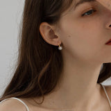 Curved Hook Pearl Drop Earrings