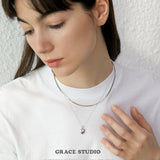 GS Engraved Heart Pendant Necklace