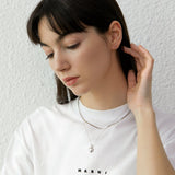 GS Engraved Heart Pendant Necklace