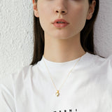 GS Engraved Heart Pendant Necklace