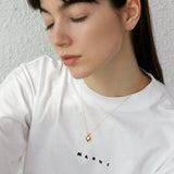 GS Engraved Heart Pendant Necklace