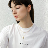 GS Engraved Heart Pendant Necklace