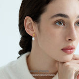 Textured Medallion Pearl Drop Earrings
