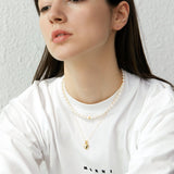 GS Engraved Heart Pendant Necklace