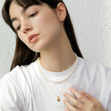 GS Engraved Heart Pendant Necklace