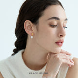 Textured Medallion Pearl Drop Earrings