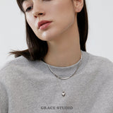 GS Engraved Heart Pendant Necklace