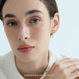 Textured Medallion Pearl Drop Earrings
