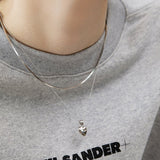 GS Engraved Heart Pendant Necklace
