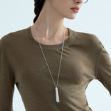 Metallic Tassel Linear Long Necklace