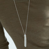Metallic Tassel Linear Long Necklace