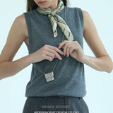 Embossed Silver Rectangle Pendant Necklace