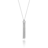 Metallic Tassel Linear Long Necklace