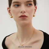 Sculptural Dome Clip Earrings
