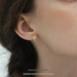 Bow Zircon Hoop Earrings