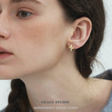 Bow Zircon Hoop Earrings