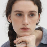 Bow Zircon Hoop Earrings