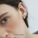 Bow Zircon Hoop Earrings