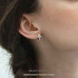 Bow Zircon Hoop Earrings