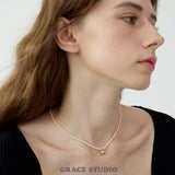Petite Heart Mini Pearl Pendant Necklace