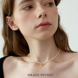 Petite Heart Mini Pearl Pendant Necklace