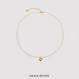 Petite Heart Mini Pearl Pendant Necklace