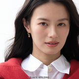 Open Heart Dangle Huggie Earrings