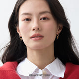 Open Heart Dangle Huggie Earrings