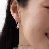 Open Heart Dangle Huggie Earrings