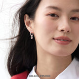 Open Heart Dangle Huggie Earrings