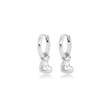 Open Heart Dangle Huggie Earrings