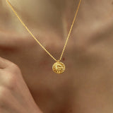 Radiant Sun Medallion Pendant Necklace