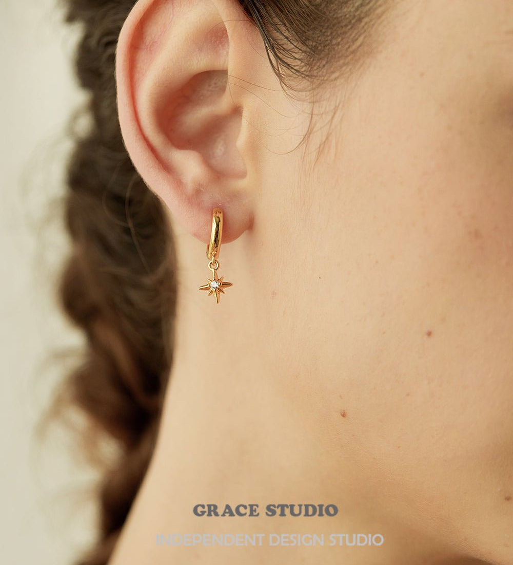 North Star Mismatch Hoop Earrings