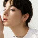Crossbar Oval Hoop Earrings