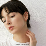 Crossbar Oval Hoop Earrings