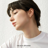 Crossbar Oval Hoop Earrings
