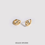 Crossbar Oval Hoop Earrings