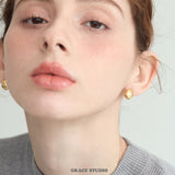 Hammered Teardrop Stud Earrings