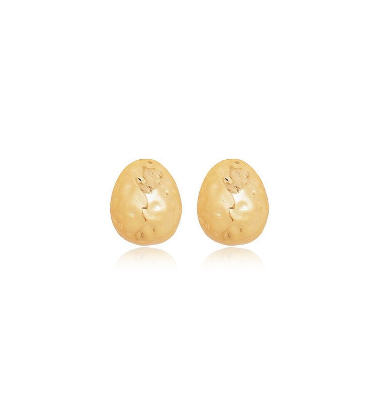Hammered Teardrop Stud Earrings