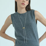 Sculptural Slide Pendant Lariat Necklace