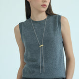 Sculptural Slide Pendant Lariat Necklace