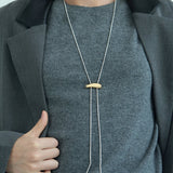 Sculptural Slide Pendant Lariat Necklace