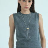 Sculptural Slide Pendant Lariat Necklace