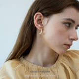 Pearl Cluster Hoop Earrings
