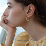 Pearl Cluster Hoop Earrings